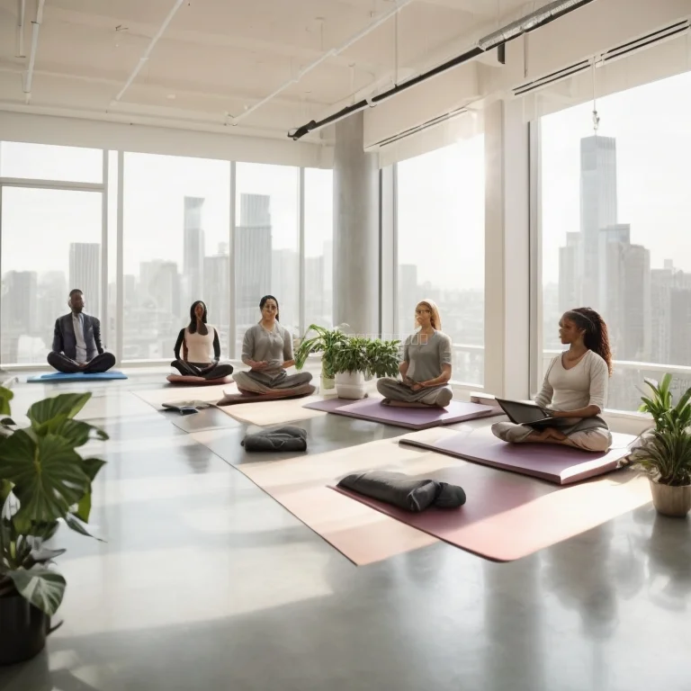 Meditation in einem modernen Seminarraum